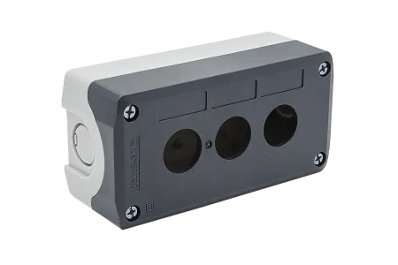 Корпус кнопочного поста, 3 места, серый, IP67