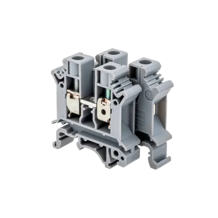 Клемма винтовая проходная, 10 мм², серая