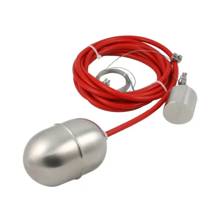 Поплавковый датчик уровня жидкости, исполнение на кабеле 3 м, -10 +180 С, поплавок- нерж. сталь, кабель- силикон