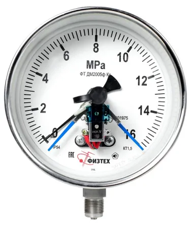 Вакуумметры, мановакуумметры, манометры электроконтактные коррозионностойкие ДВ2005ф Кс, ДА2005ф Кс, ДМ2005ф Кс (Диаметр: 160 мм)
