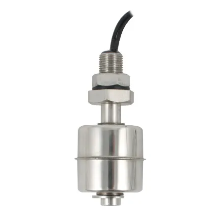 Поплавковый датчик уровня жидкости, вертикальное исполнение, -20 +120 С, соединение- резьба 1/8"PF нерж. сталь, кабель 500 мм, поплавок D=28 мм нерж. сталь