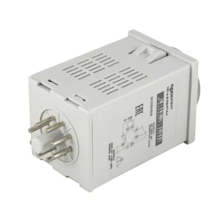 Температурный контроллер с аналоговым управлением, 48х48х82 мм,вход Pt100, 0...400C, выход реле, ON/OFF, 230VAC, электросоединение под розетку 8pin