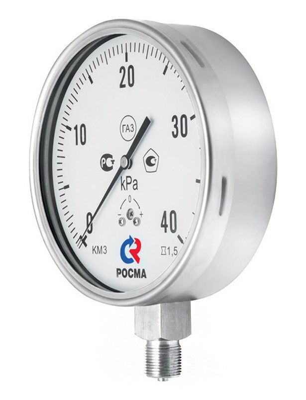 Манометры КМ-22 Кс и КМ-32 Кс кор­ро­зи­он­но­стой­кие для изме­ре­ния низ­ких дав­ле­ний га­зов